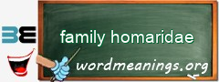 WordMeaning blackboard for family homaridae